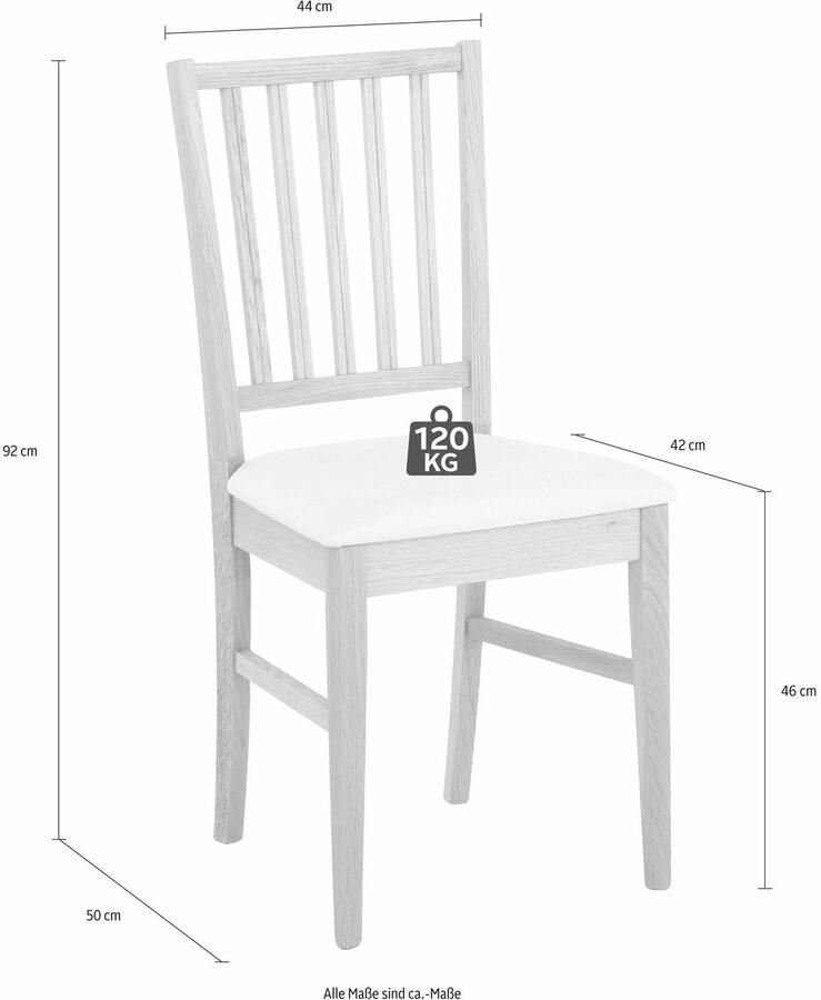 Home affaire Eetkamerstoel Ruanda keukenstoel TOPSELLER in set van 2 4 of 6 houten stoel (set) - Foto 2