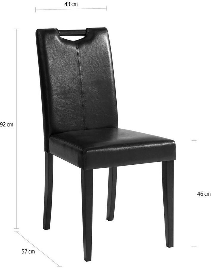 Home affaire Eetkamerstoel Stuhlparade in twee verschillende stofkwaliteiten zithoogte 46 cm (set 2 stuks) - Foto 3