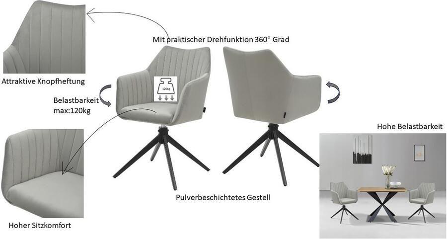 Home affaire Eetkamerstoel Tampa TOPSELLER! OTTOs keuze (set 2 stuks) - Foto 10