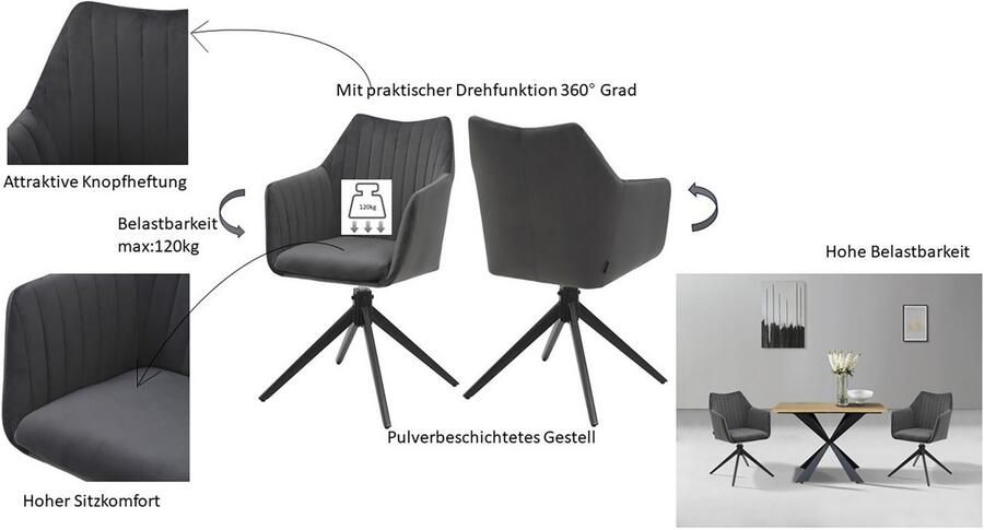 Home affaire Eetkamerstoel Tampa TOPSELLER! OTTOs keuze (set 2 stuks) - Foto 10