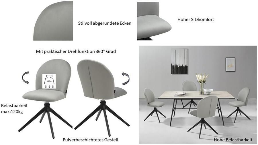 Home affaire Eetkamerstoel Tempa TOPSELLER! OTTOs keuze Draaisteel met 360 graden draaifunctie (set 2 stuks) - Foto 11