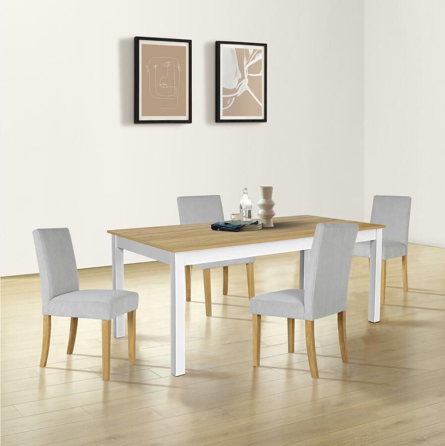 Home affaire Eetkamerstoel Winikon TOPSELLER! OTTOs Choice Massief houten frame moderne cordstof comfortabel gepolsterd (set) - Foto 12