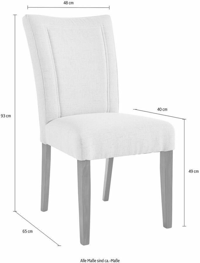 Home affaire Eetkamerstoel Zena Frame van massief hout gestoffeerde stoel eetkamer bestseller (set 2 stuks)