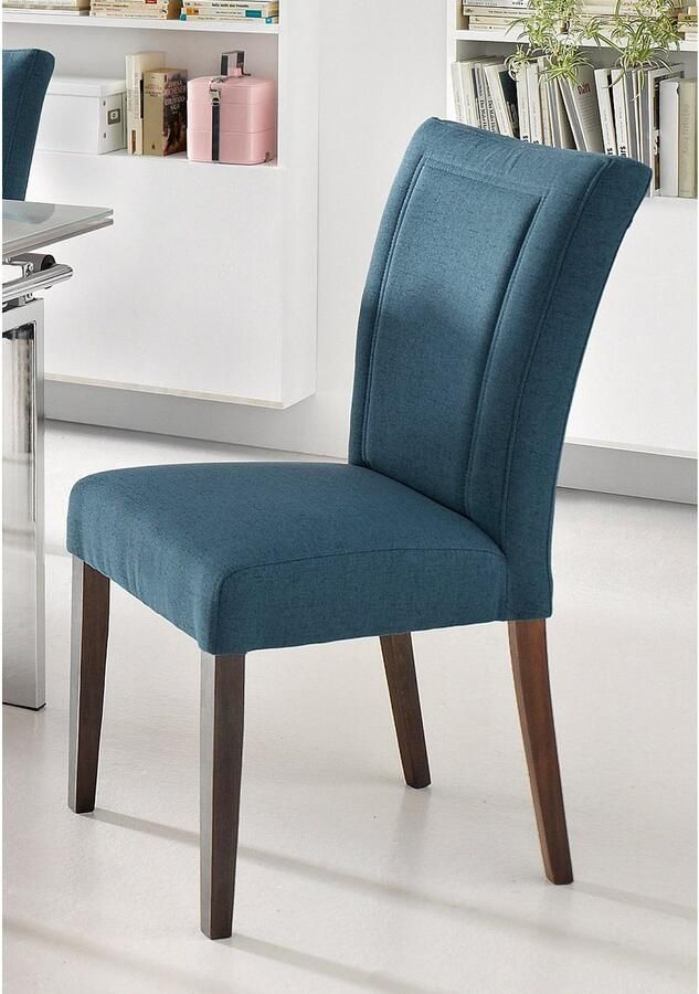 Home affaire Eetkamerstoel Zena Frame van massief hout gestoffeerde stoel eetkamer bestseller (set 2 stuks)