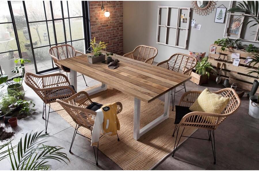 Artistiq Living Artistiq Eettafel Alieke Met zilveren U-poot Mangohout 180 x 100cm Naturel - Foto 9