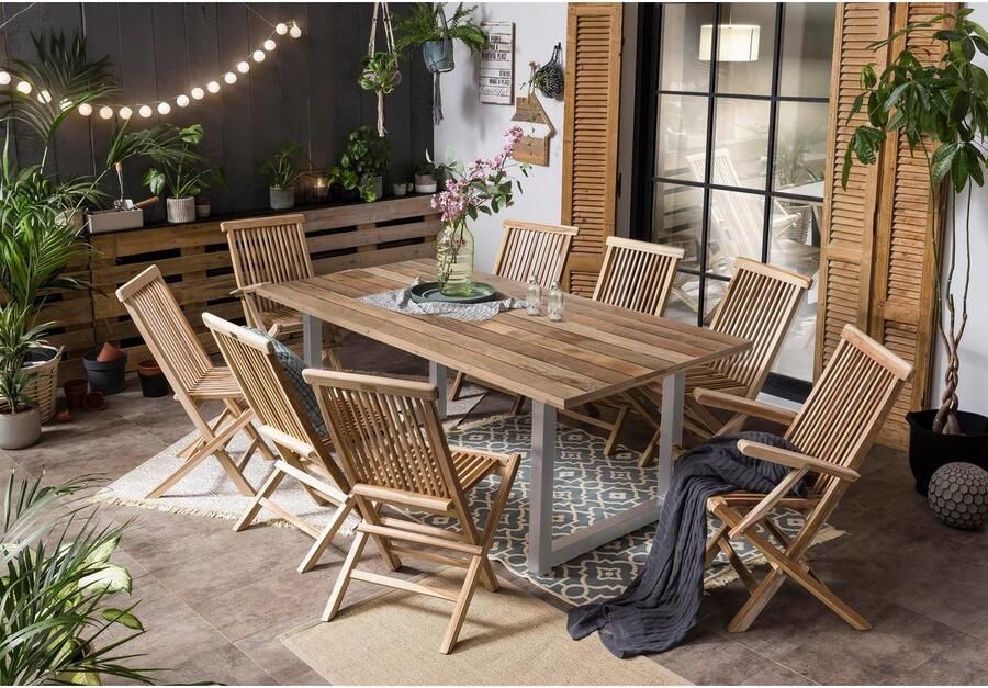 Artistiq Living Artistiq Eettafel Alieke Met zilveren U-poot Mangohout 180 x 100cm Naturel - Foto 8