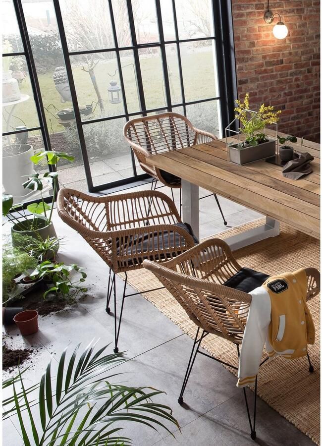 Artistiq Living Artistiq Eettafel Alieke Met zilveren U-poot Mangohout 180 x 100cm Naturel - Foto 6