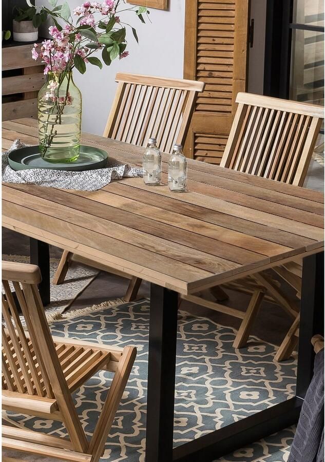 Artistiq Living Artistiq Eettafel Alieke Met zwarte U-poot Mangohout 180 x 100cm Naturel - Foto 7