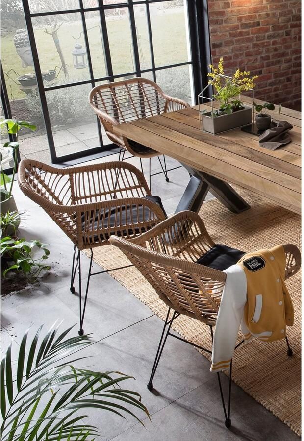 Artistiq Living Artistiq Eettafel Alieke Met zwarte X-poot Mangohout 160 x 90cm Naturel - Foto 6