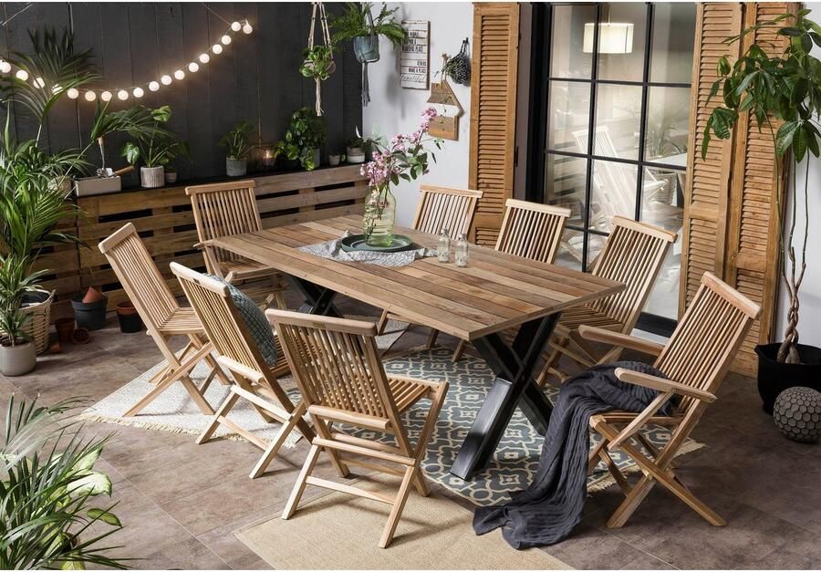 Artistiq Living Artistiq Eettafel Alieke Met zwarte X-poot Mangohout 180 x 100cm Naturel - Foto 10