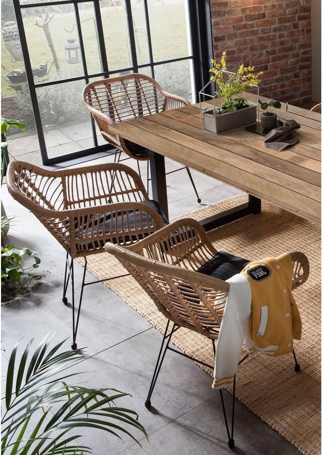 Artistiq Living Artistiq Eettafel Alieke Met zwarte U-poot Mangohout 180 x 100cm Naturel - Foto 5