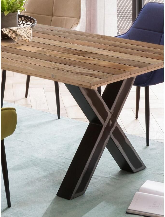 Artistiq Living Artistiq Eettafel Alieke Met zwarte X-poot Mangohout 180 x 100cm Naturel - Foto 3