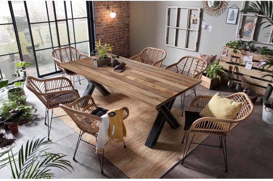 Artistiq Living Artistiq Eettafel Alieke Met zwarte X-poot Mangohout 180 x 100cm Naturel - Foto 12