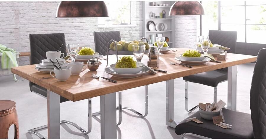 Home affaire Eettafel Brooklyn van massief wildeiken - Foto 5