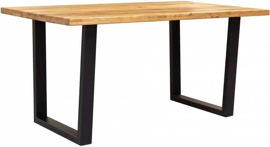 Home affaire Eettafel Dark blue Eiken massief hout en poedercoated metalen poten - Foto 5