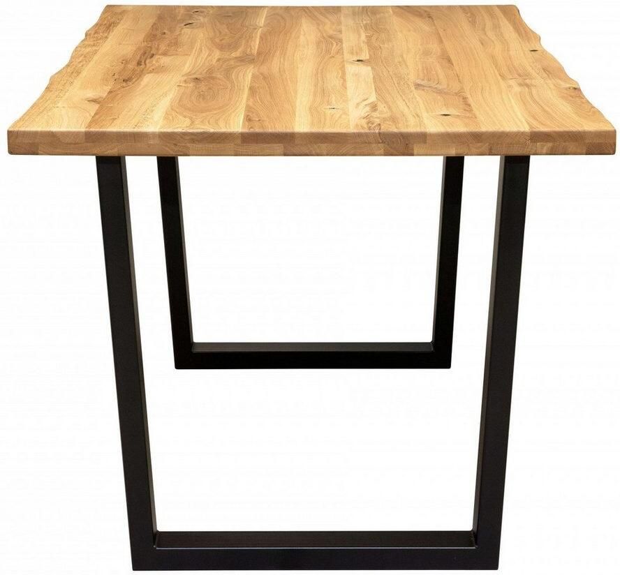 Home affaire Eettafel Dark blue Eiken massief hout en poedercoated metalen poten