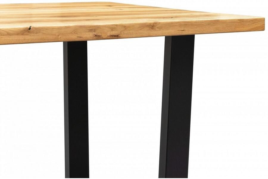 Home affaire Eettafel Dark blue Eiken massief hout en poedercoated metalen poten - Foto 3