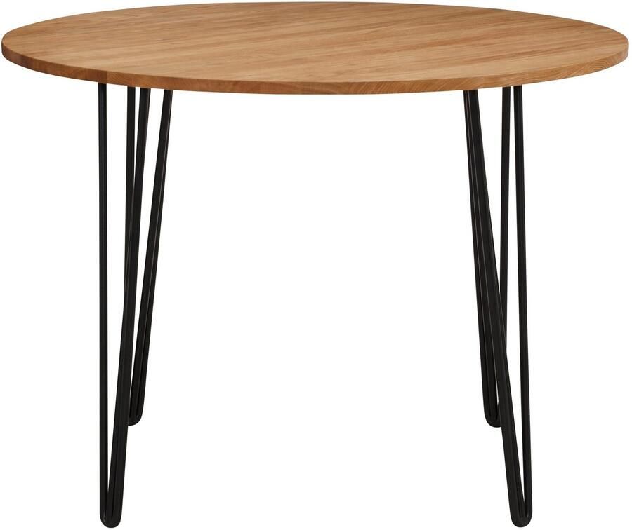 Home affaire Eettafel Hairpin van massief eiken met metalen poten breedte 100 cm - Foto 2