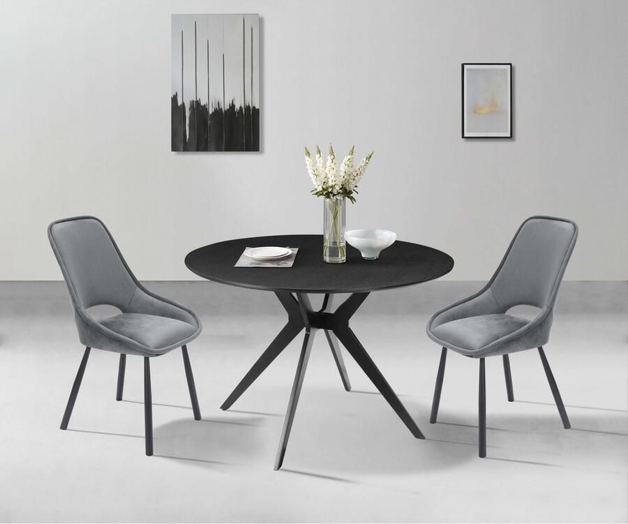 Home affaire Eettafel La Roche Frame van metaal voelbare structuur hoogte 75 cm