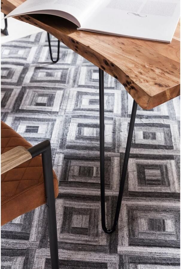 Home affaire Eettafel Manhattan 2.0 in boomstam-look en filigraan verwerkt frame - Foto 2