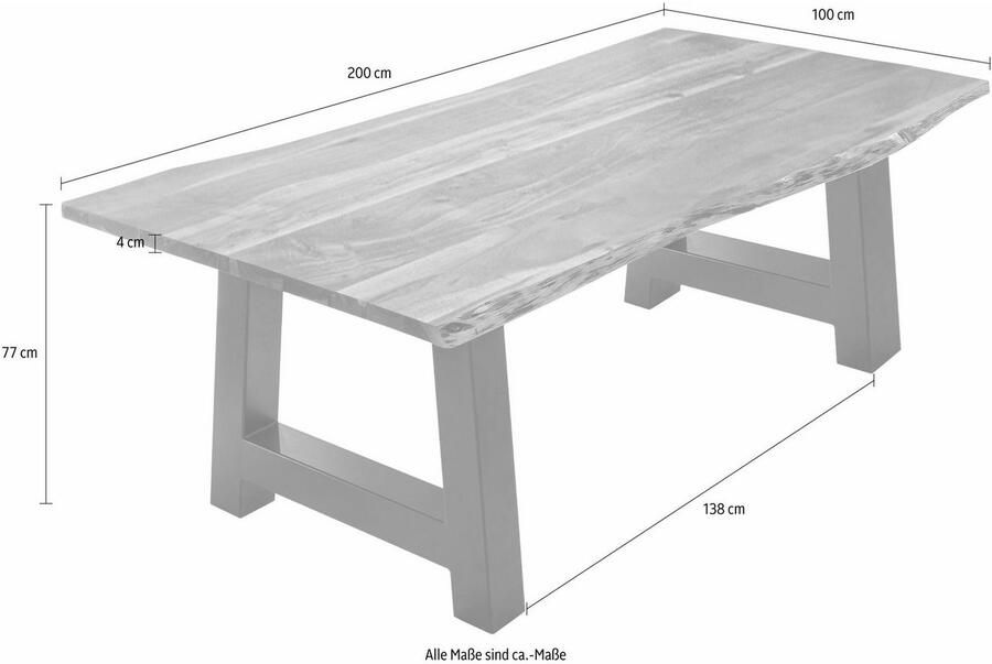 Home affaire Eettafel Manhattan met a-vormig metalen frame