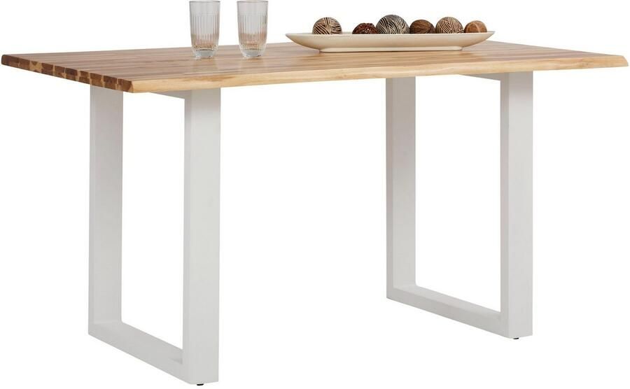 Home affaire Eettafel Melody Acaciahout met metalen voetframe breedte 140 cm - Foto 3