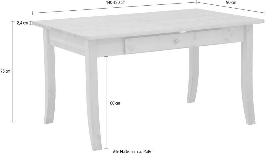 Home affaire Eettafel PALERMO met uitschuiffunctie en 2 laden fsc gecertificeerd - Foto 2