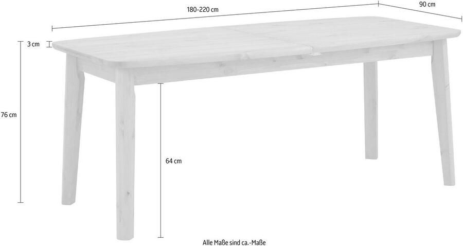 Home affaire Eettafel PALERMO met uittrekfunctie van massief hout fsc gecertificeerd - Foto 4