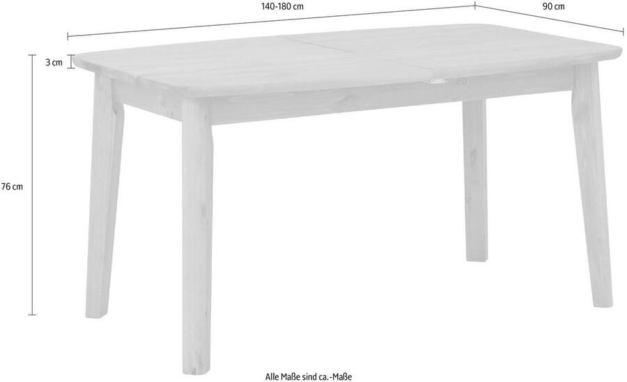 Home affaire Eettafel PALERMO met uittrekfunctie van massief hout fsc gecertificeerd - Foto 3