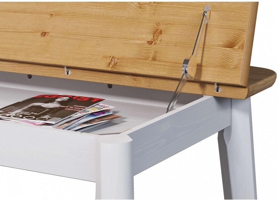 Home affaire Eettafel Palermo multifunctionele tafel werktafel bureau met opbergruimte opklapbaar blad home office bureau massief hout - Foto 3