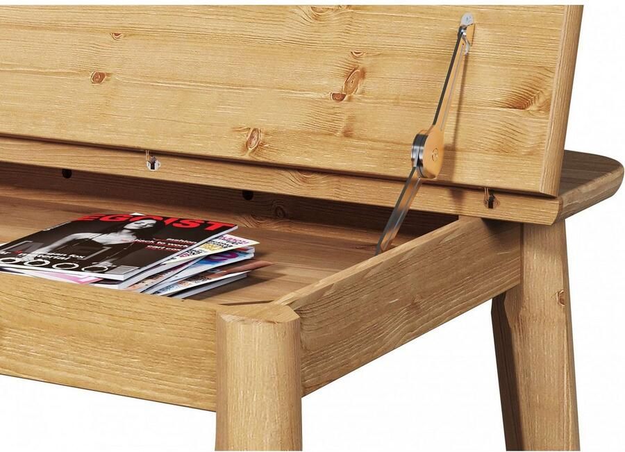 Home affaire Eettafel Palermo multifunctionele tafel werktafel bureau met opbergruimte opklapbaar blad home office bureau massief hout - Foto 3