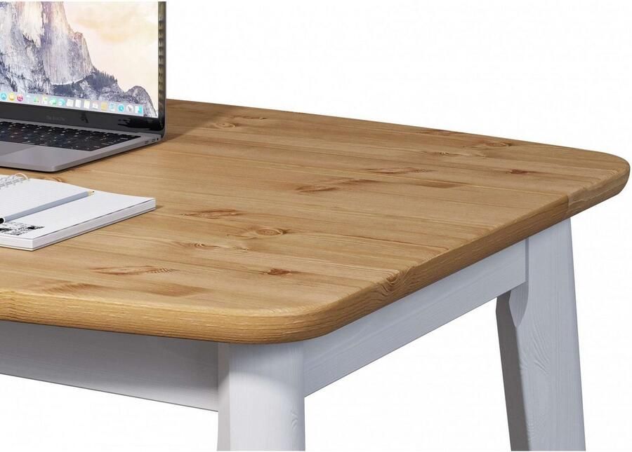 Home affaire Eettafel Palermo multifunctionele tafel werktafel bureau met opbergruimte opklapbaar blad home office bureau massief hout - Foto 4