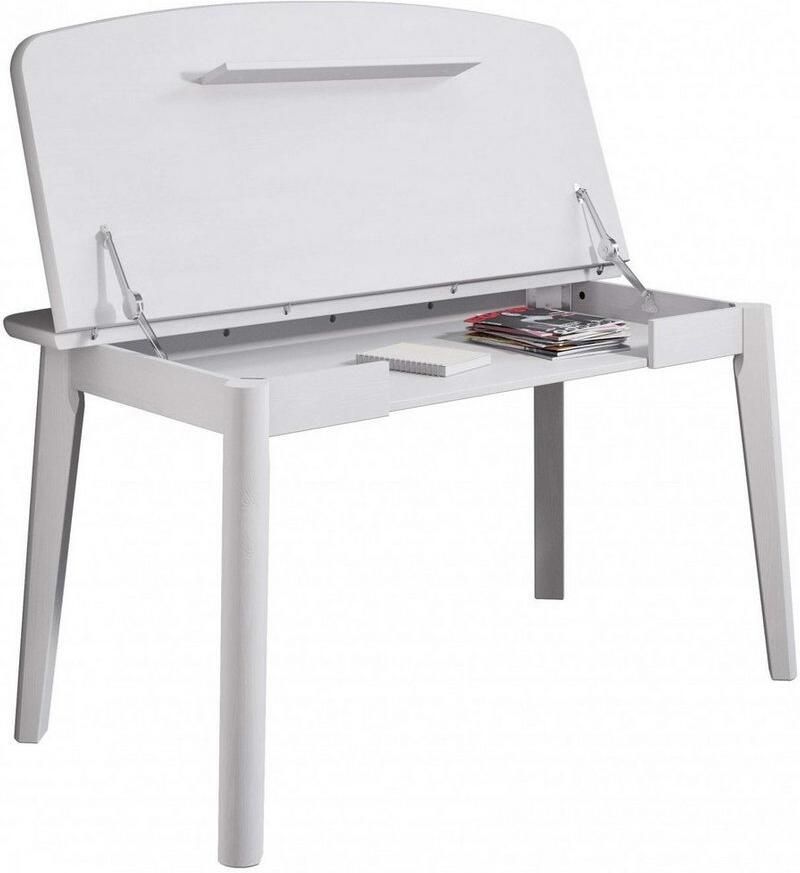 Home affaire Eettafel Palermo multifunctionele tafel werktafel bureau met opbergruimte opklapbaar blad home office bureau massief hout - Foto 2