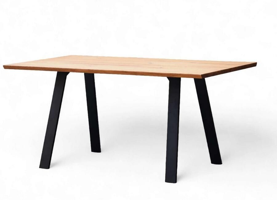 Home affaire Eettafel Reidigen keukentafel A-vorm metalen frame massief gewild eikenhout geolied - Foto 8