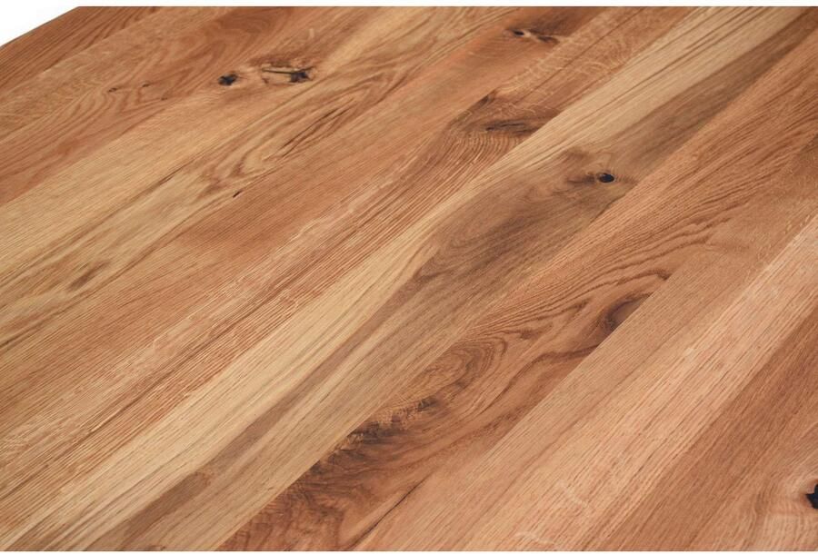 Home affaire Eettafel Reidigen keukentafel A-vorm metalen frame massief gewild eikenhout geolied