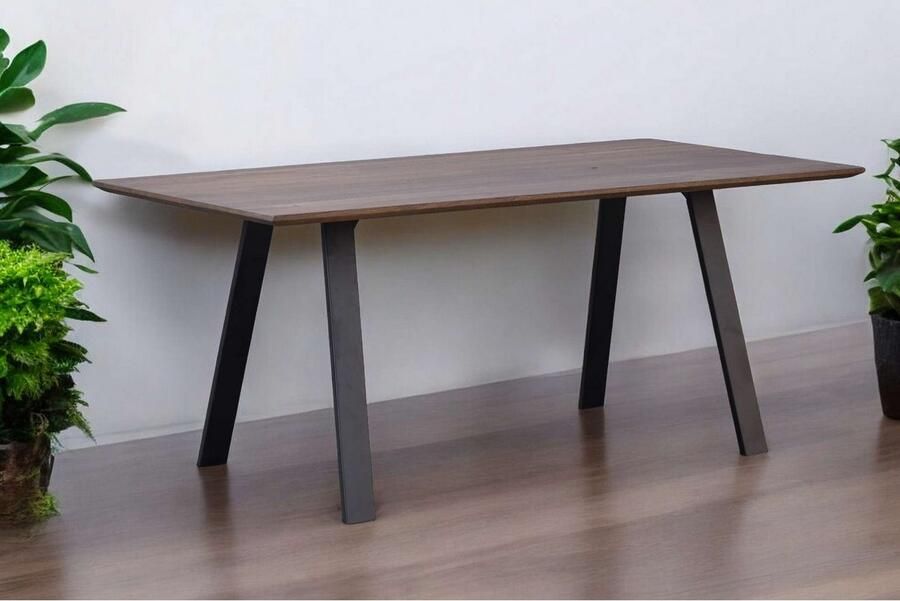 Home affaire Eettafel Reidigen keukentafel A-vorm metalen frame massief gewild eikenhout geolied - Foto 7