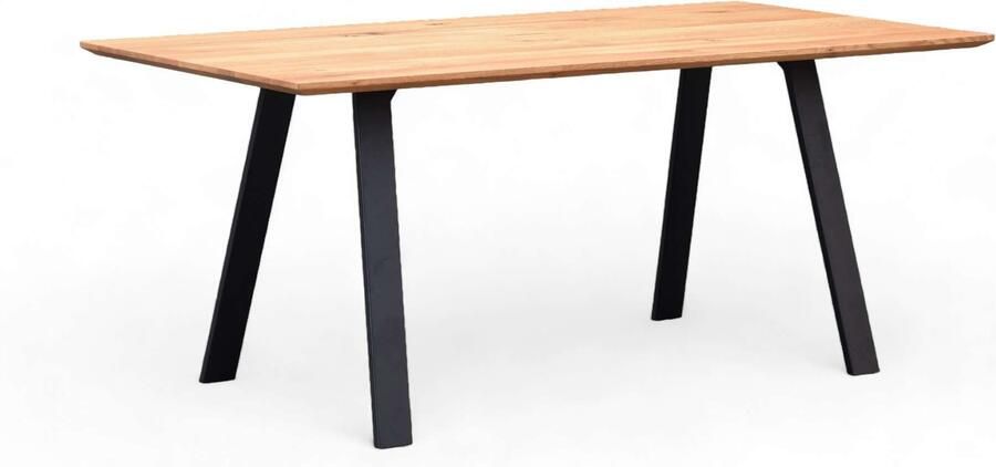 Home affaire Eettafel Reidigen keukentafel A-vorm metalen frame massief gewild eikenhout geolied - Foto 8