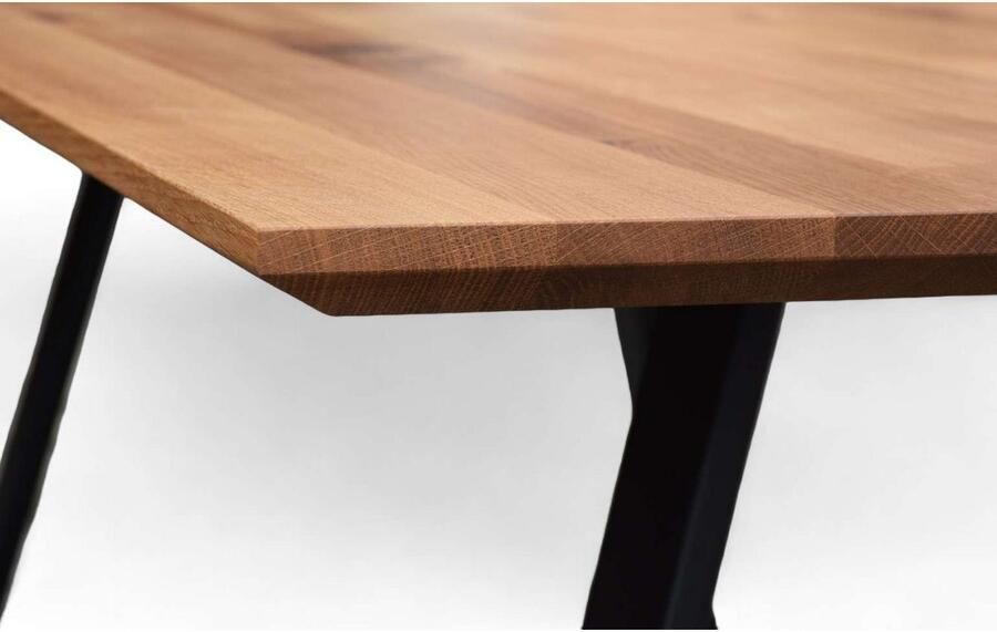 Home affaire Eettafel Reidigen keukentafel A-vorm metalen frame massief gewild eikenhout geolied - Foto 6