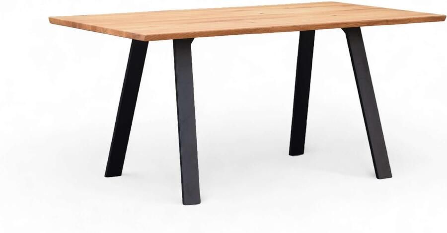 Home affaire Eettafel Reidigen keukentafel A-vorm metalen frame massief gewild eikenhout geolied - Foto 7