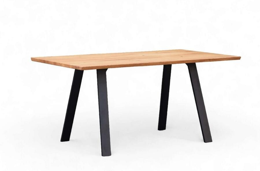 Home affaire Eettafel Reidigen keukentafel A-vorm metalen frame massief gewild eikenhout geolied - Foto 5