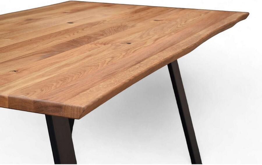 Home affaire Eettafel Reidigen keukentafel A-vorm metalen frame massief gewild eikenhout geolied - Foto 5