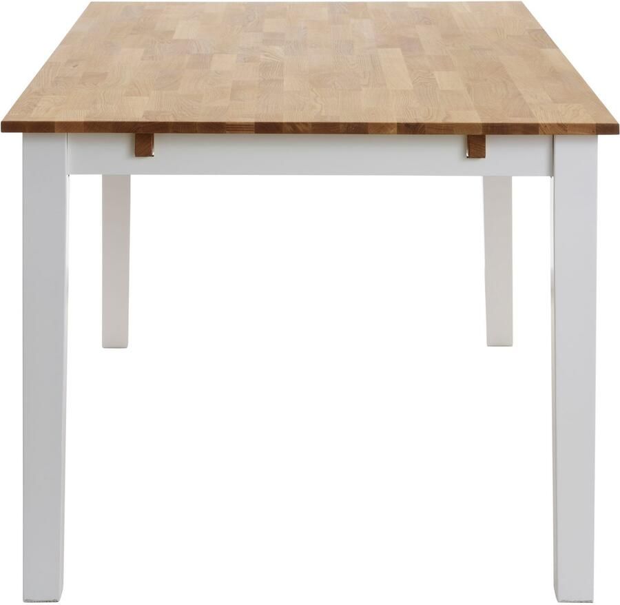 Home affaire Eettafel Samba houten tafel landhuis keuken bestseller van massief beukenhout 140 cm of 180 cm verlengbaar