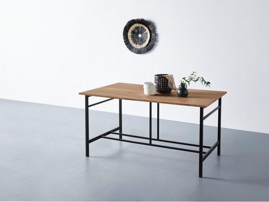 Home affaire Eettafel Sare met echt houtfineer van eiken - Foto 2