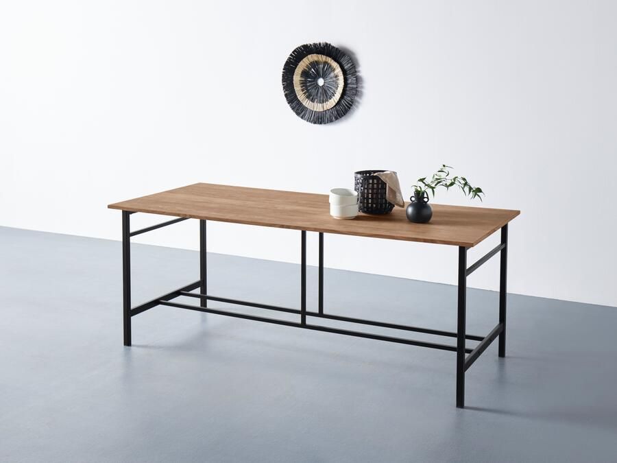 Home affaire Eettafel Sare met echt houtfineer van eiken - Foto 3