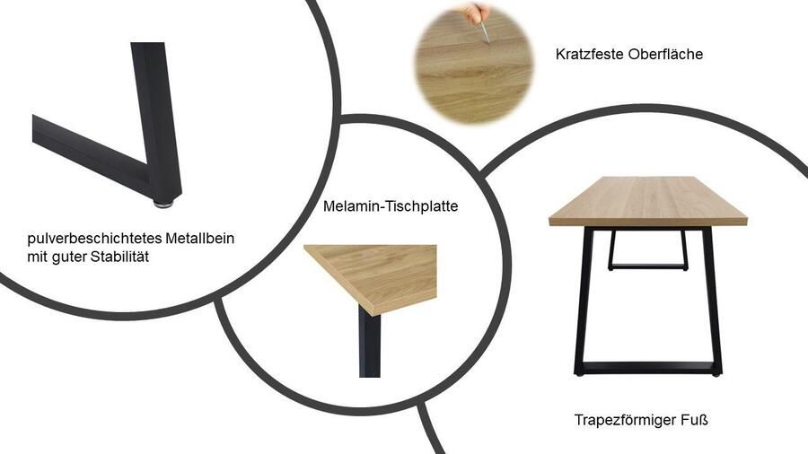 Home affaire Eettafel Soyans TOPSELLER! OTTOs keuze moderne kuipframe in vier breedtes melaminehars gecoat - Foto 8