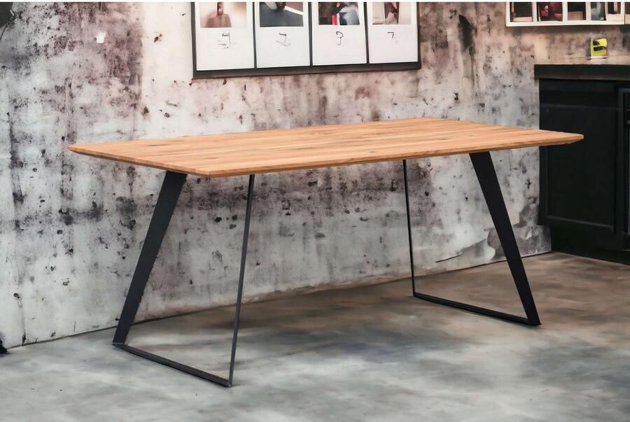 Home affaire Eettafel Talwiese keukentafel U-vorm metalen frame massief gewild eikenhout geolied - Foto 6