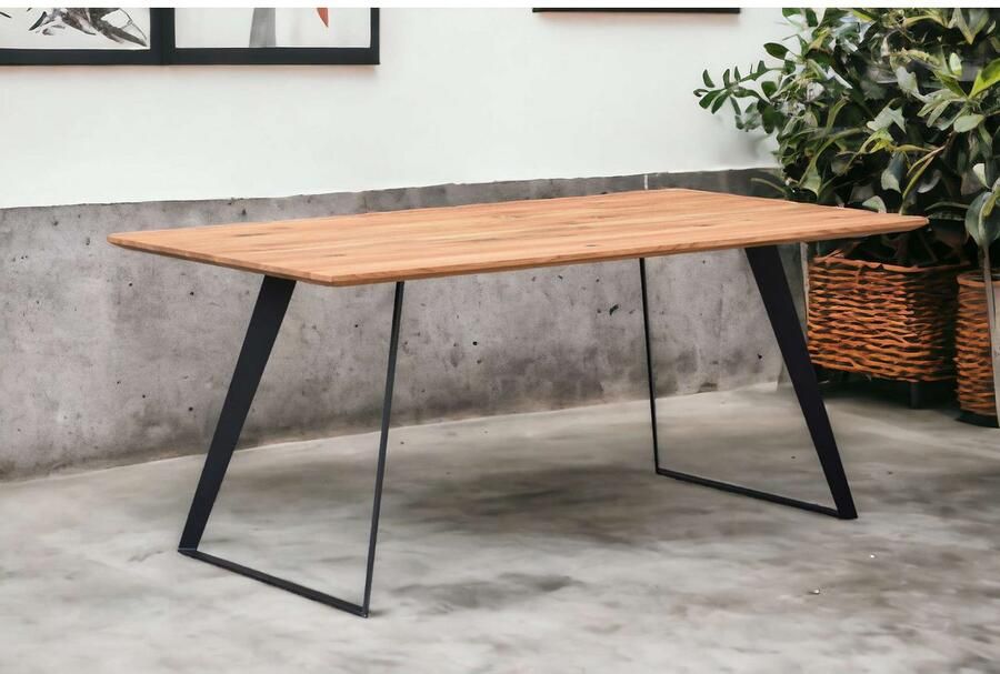 Home affaire Eettafel Talwiese keukentafel U-vorm metalen frame massief gewild eikenhout geolied - Foto 5