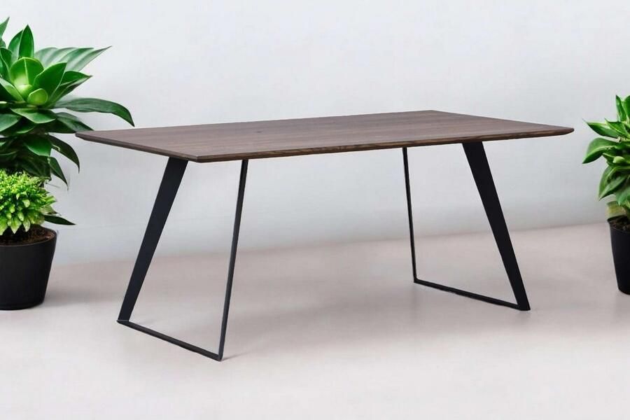 Home affaire Eettafel Talwiese keukentafel U-vorm metalen frame massief gewild eikenhout geolied - Foto 4