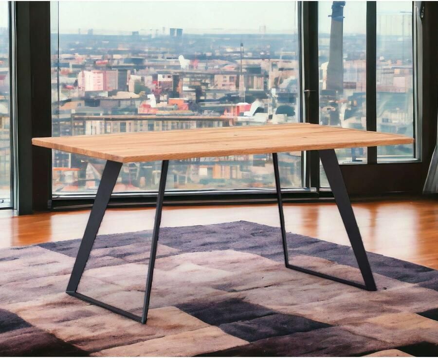 Home affaire Eettafel Talwiese keukentafel U-vorm metalen frame massief gewild eikenhout geolied