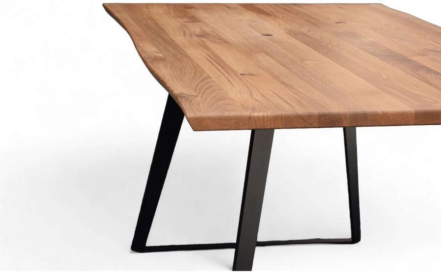 Home affaire Eettafel Talwiese keukentafel U-vorm metalen frame massief gewild eikenhout geolied - Foto 4